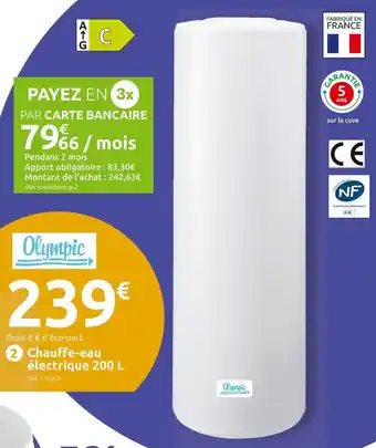 Mr Bricolage Olympic chauffe-eau électrique 200 l offre