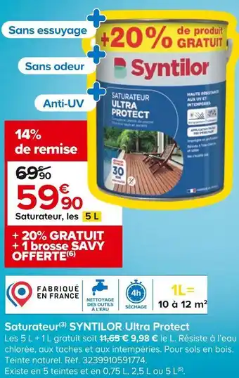 Castorama Syntilor saturateur(3) ultra protect offre