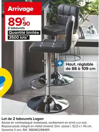 Castorama Lot de 2 tabourets lagan offre