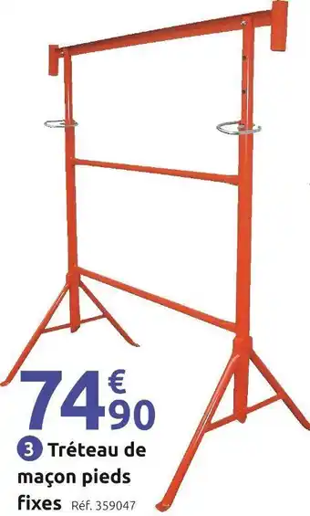 Tréteau de maçon pieds fixes