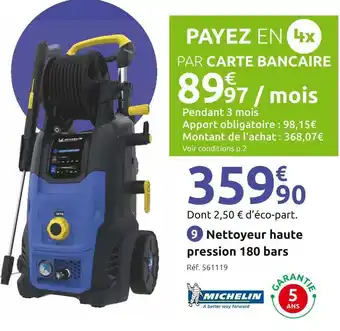 Mr Bricolage Michelin nettoyeur haute pression mpx30ehb offre