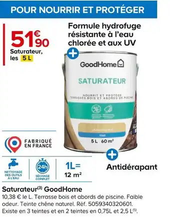 Castorama Goodhome saturateur offre
