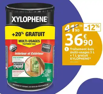 Mr Bricolage Xylophene traitement bois multi-usages 5 l + 1 l gratuit offre
