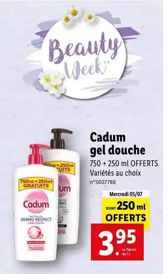 Lidl Cadum gel douche offre