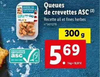 Lidl QUEVES DE CREVETTES offre