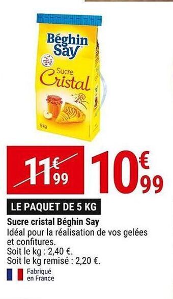 Gamm vert Sucre cristal béghin say offre