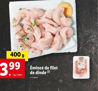 Lidl Émincé de filet de dinde (³) offre
