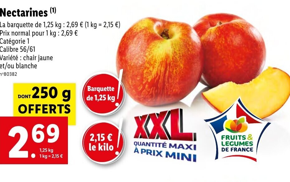 Promo Nectarines (¹) chez Lidl