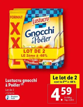 Lidl Lustucru gnocchi à Poêler (2) offre