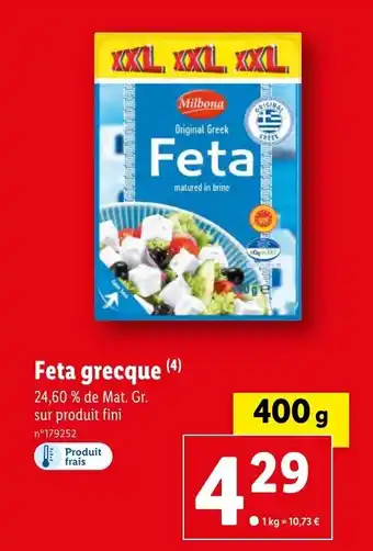 Lidl Feta grecque offre