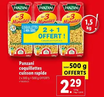 Lidl Panzani coquillettes cuisson rapide offre