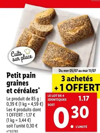 Petit pain graines et céréales*