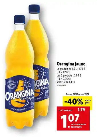 Lidl Orangina jaune offre