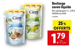 Lidl Recharge savon liquide offre