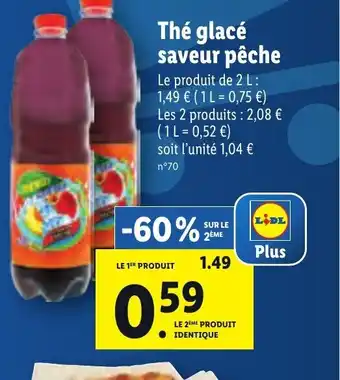 Lidl Thé glacé saveur pêche offre