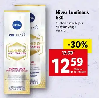 Lidl Nivea Luminous 630 offre