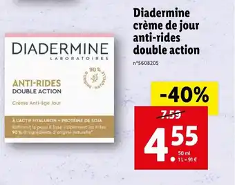 Lidl Diadermine crème de jour anti-rides double action offre