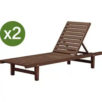 E.Leclerc Lot de 2 bains de soleil en bois rawai - marron offre