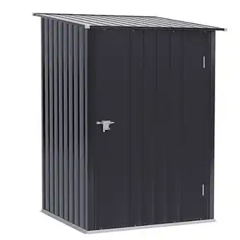 E.Leclerc Abri de jardin - remise pour outils - cabanon porte verrouillable - dim. 1l x 1,03l x 1,6h m - tôle d'acier ondulée anthracit offre