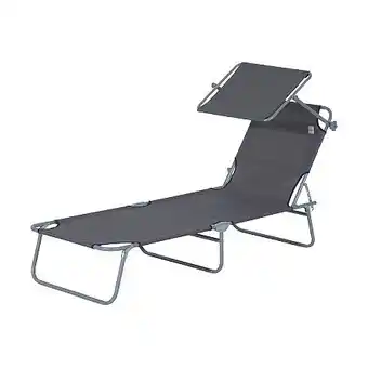 E.Leclerc Transat bain de soleil pliable grand confort dossier et pare-soleil réglable multi-positions gris offre