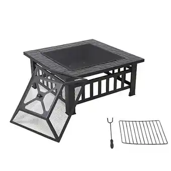 E.Leclerc Brasero barbecue extérieur fuji noir acier 81x81cm offre
