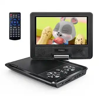 Yoton lecteur dvd portable pour enfants, avec écran pivotant hd de 7,5, haut-parleur stéréo