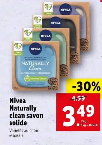 Lidl Nivea Naturally clean savon solide offre
