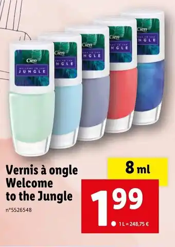 Lidl Vernis à ongle Welcome to the Jungle offre
