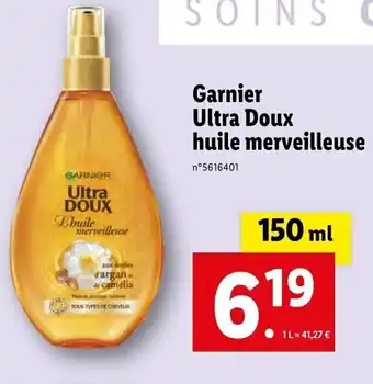 Lidl Garnier Ultra Doux huile merveilleuse offre