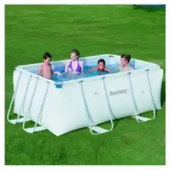 E.Leclerc Brico Pack piscine rectangulaire bestway frame 287x201x100 cm épurateur, echelle, kit de nettoyage et doseur de chlore offre