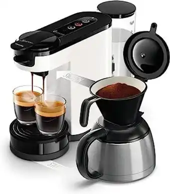 Philips domestic appliances senseo switch hd6592/04 cafetière à dosettes et filtre 2 en 1 avec réservoir d'eau 1 litre 7 t...