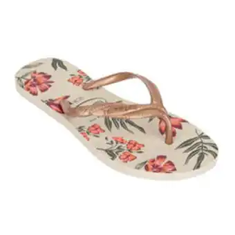 Tongs femme floral beige