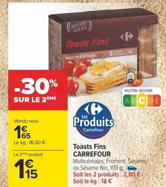 Carrefour Toasts Fins CARREFOUR offre