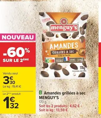 Carrefour Amandes grillées à sec MENGUY'S offre