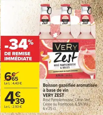 Carrefour Boisson gazéifiée aromatisée à base de vin VERY ZEST offre