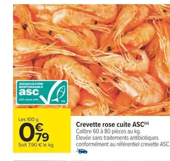 Carrefour Crevette rose cuite ASC (¹) offre