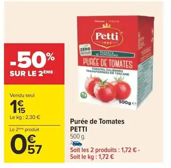 Carrefour Purée de Tomates PETTI offre
