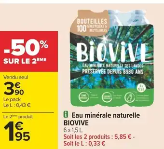 Carrefour i Eau minérale naturelle BIOVIVE offre