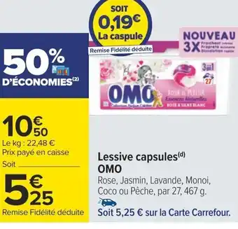 Carrefour Lessive capsules(d) OMO offre