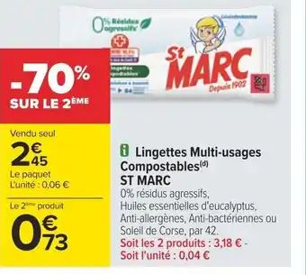 Carrefour i Lingettes Multi-usages Compostables (d) ST MARC offre