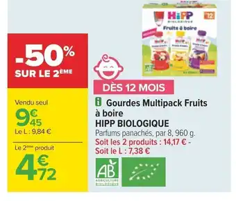 Carrefour i Gourdes Multipack Fruits à boire offre
