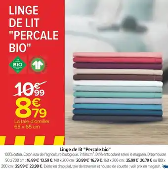 Carrefour Linge de lit "Percale bio" offre