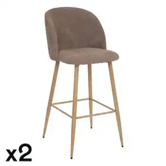 Pier Import Chaise de bar velours taupe (lot de 2) offre