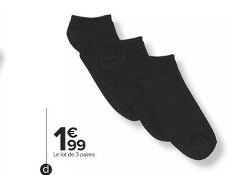 Carrefour Socquettes Courtes Homme offre