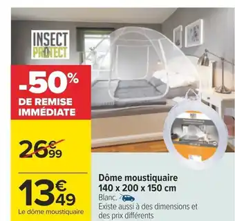 Carrefour Dôme moustiquaire 140 x 200 x 150 cm offre