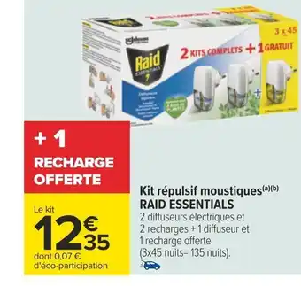 Carrefour Kit répulsif moustiques(a) (b) RAID ESSENTIALS offre