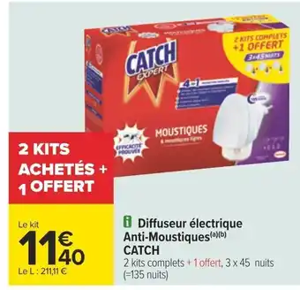 Carrefour Diffuseur électrique Anti-Moustiques(a) (b) CATCH offre