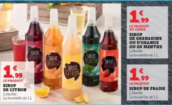 Super U SIROP GRENADINES SIROP ORANGE offre