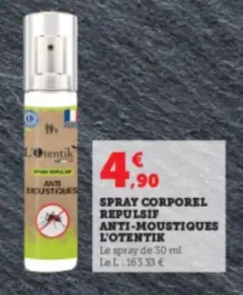 Super U SPRAY CORPOREL REPULSIF ANTI-MOUSTIQUES offre