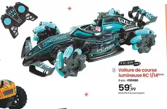 JouéClub 2 Voiture de course lumineuse RC 1/14ème offre